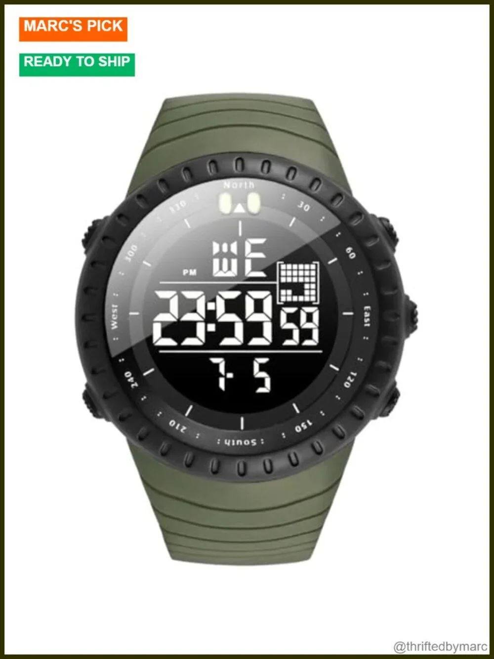 Military Digital Watch with Stopwatch Alarm Date Multi Function Men's Waterproof